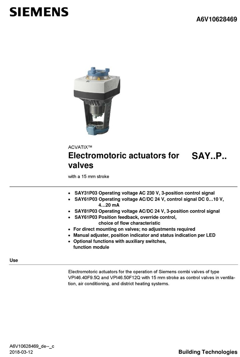 Siemens ACVATIX SAYxP Series User manual