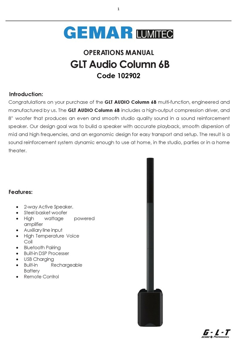 GEMAR Lumitec GLT Audio Column 6B User manual