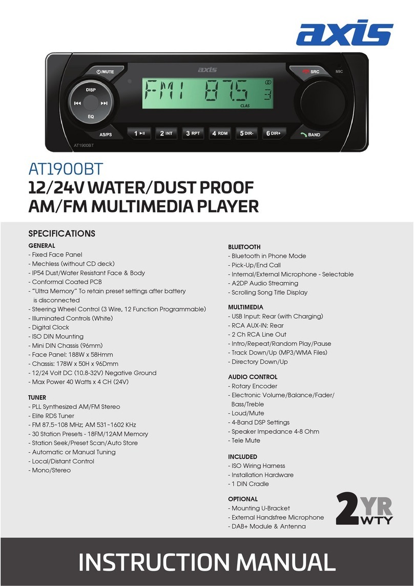 Audioxtra AXIS AT1900BT instruction manual