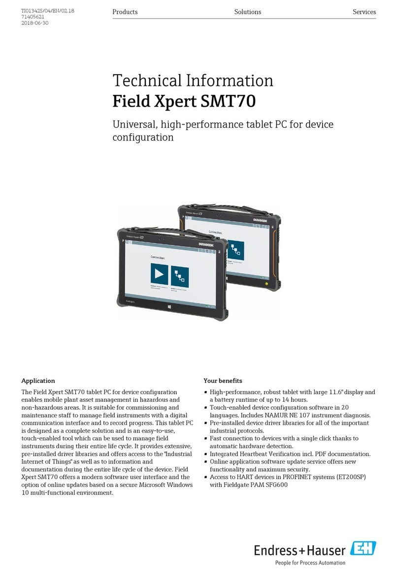 Endress+Hauser Field Xpert SMT70 technical information
