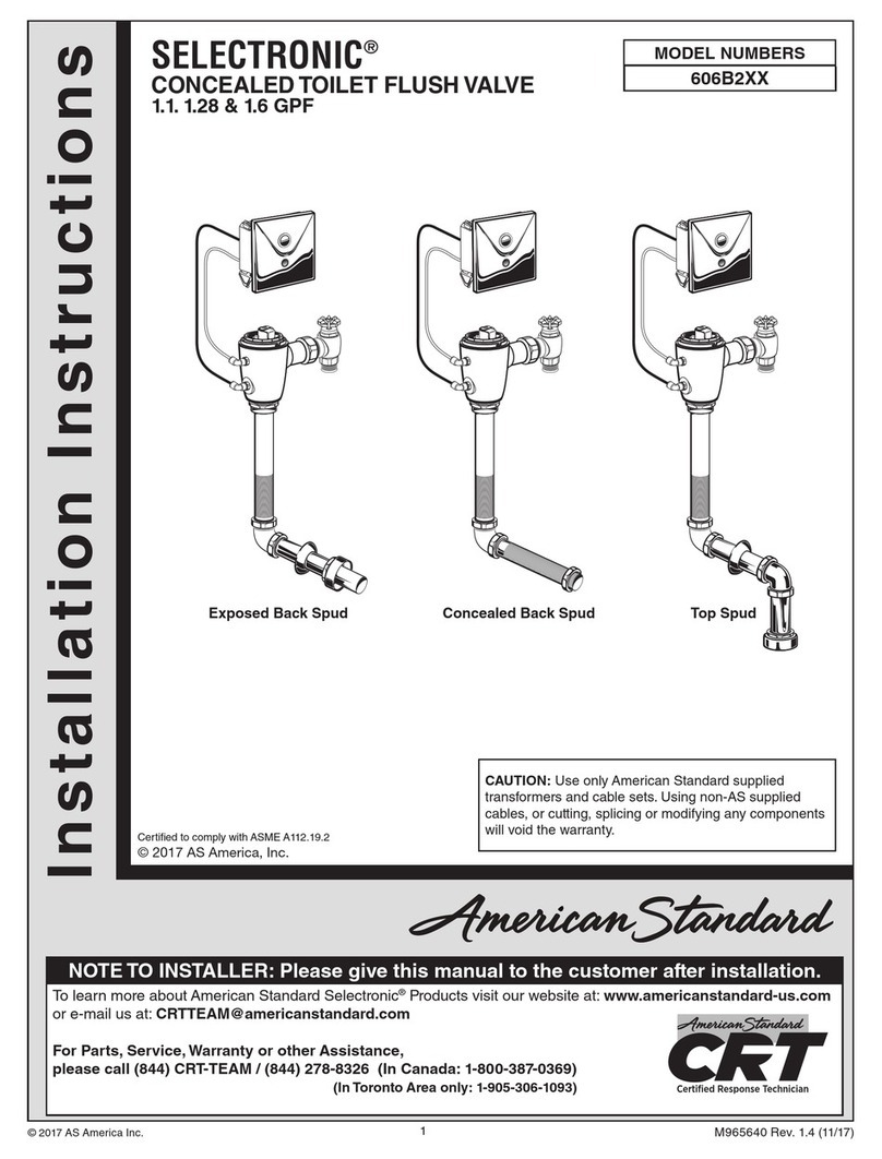 American Standard SELECTRONIC 606B2 Series User manual