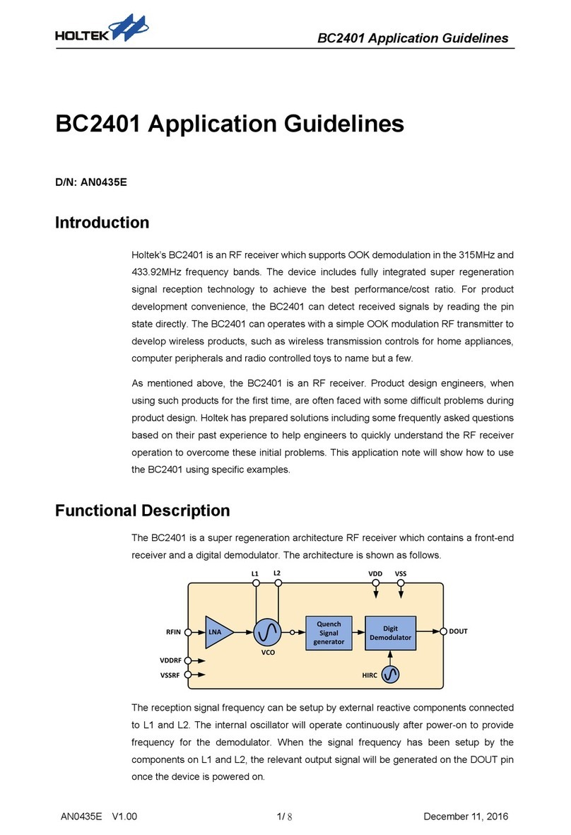 Holtek BC2401 Application guidelines