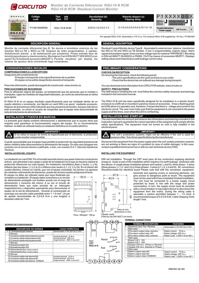 Circutor RGU-10 B RCM manual