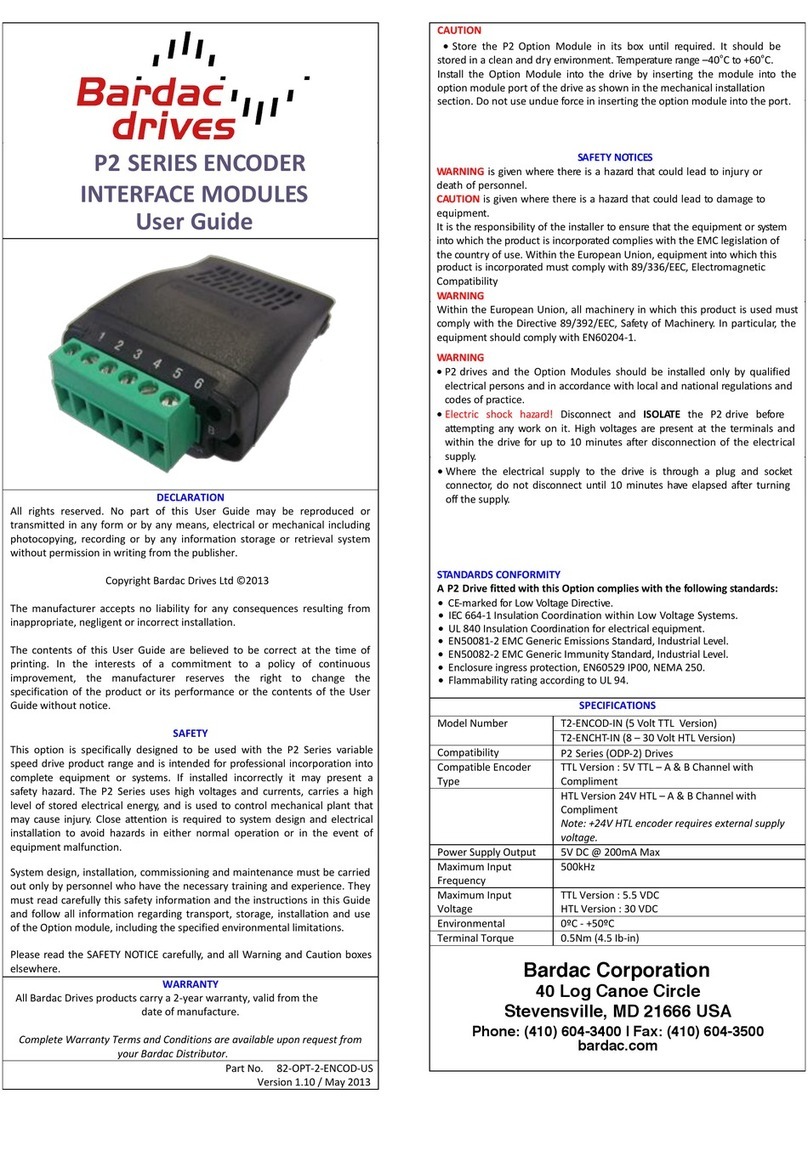 Bardac drives T2-ENCOD-IN user guide