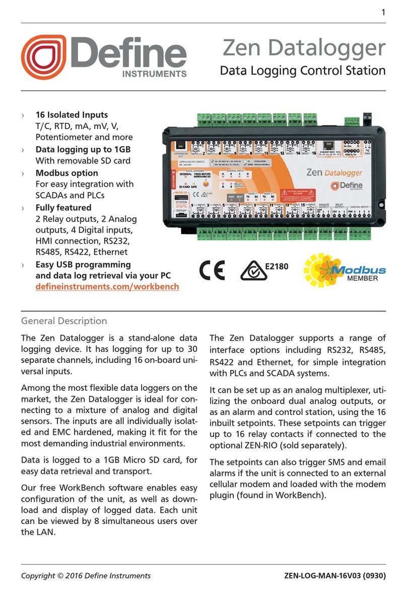 Define Instruments ZEN-LOG-HV-RS manual