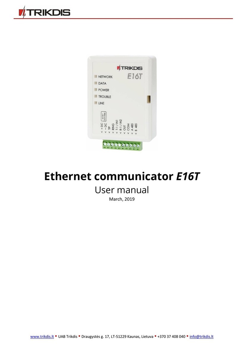 Trikdis E16T user manual