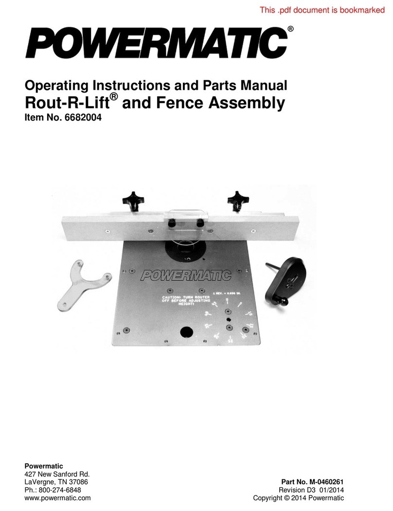 Powermatic Rout-R-Lift Service manual
