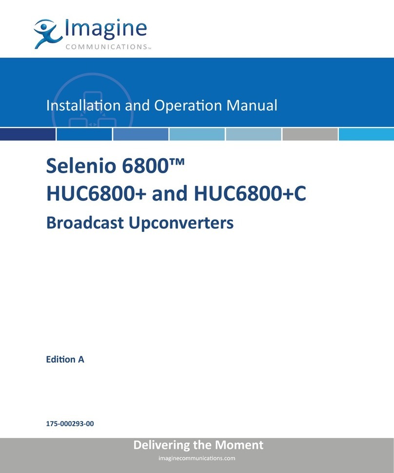 Imagine communications Selenio 6800 HUC6800+C Installation and operation manual Imagine communications Selenio 6800 HUC6800+C Installation and operation manual
