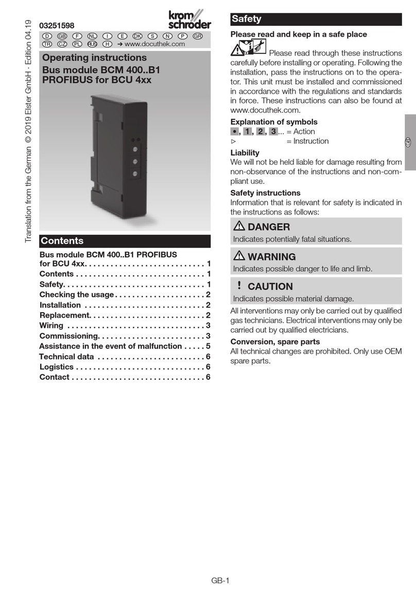 Honeywell Kromschroder BCM 400 B1 Series User manual