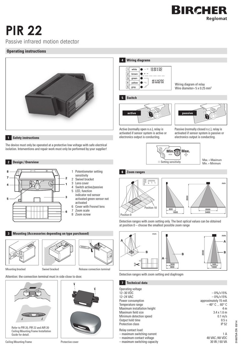 Bircher Reglomat PIR 22 operating instructions
