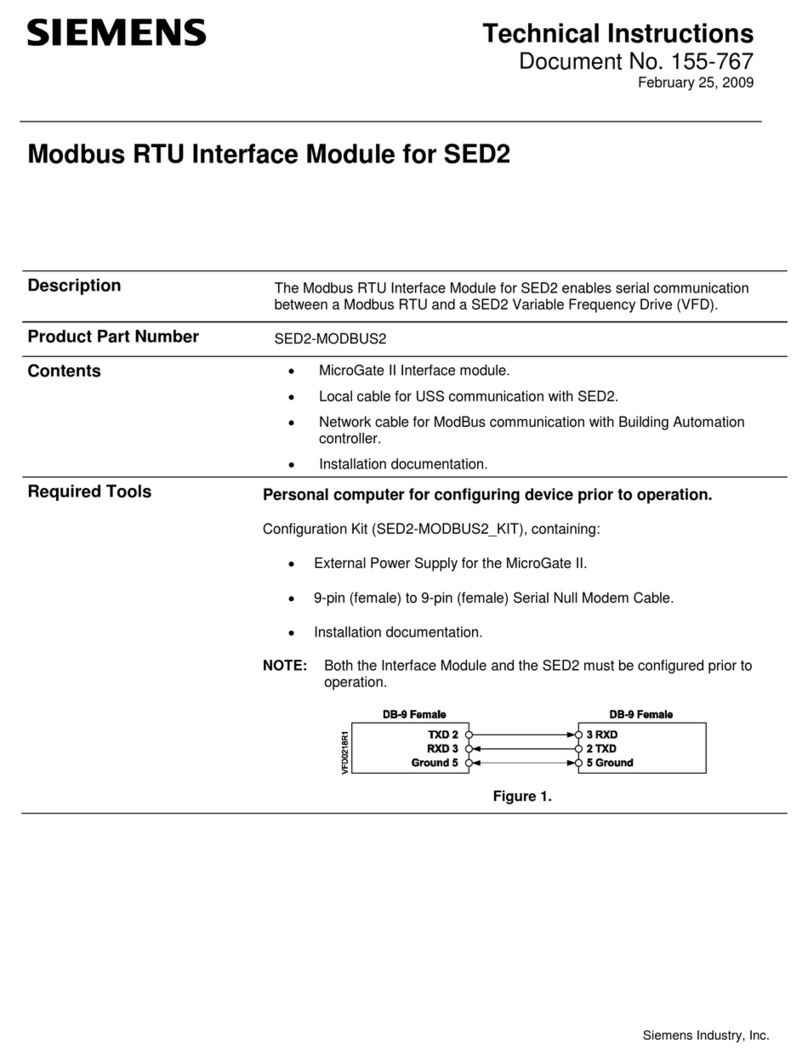 Siemens SED2-MODBUS2 Owner's manual Siemens SED2-MODBUS2 Owner's manual