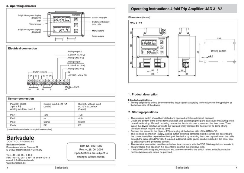 Barksdale UAD 3-V3 operating instructions