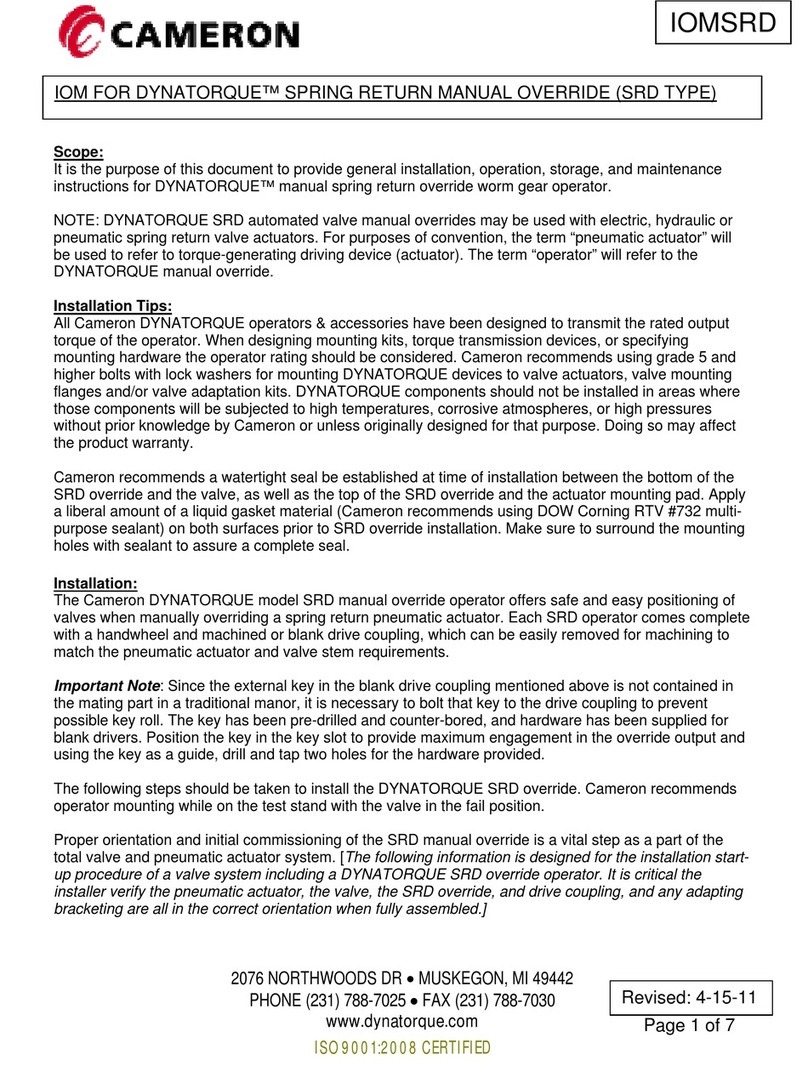 Cameron Dynatorque IOMSRD User manual