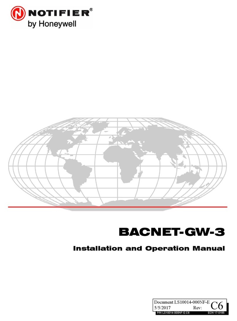 Honeywell NOTIFIER BACNET-GW-3 User manual