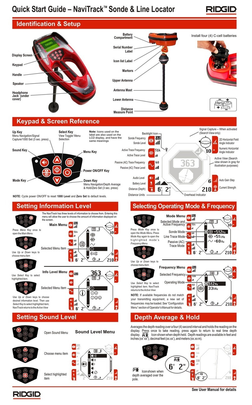 RIDGID NAVITRACK quick start guide