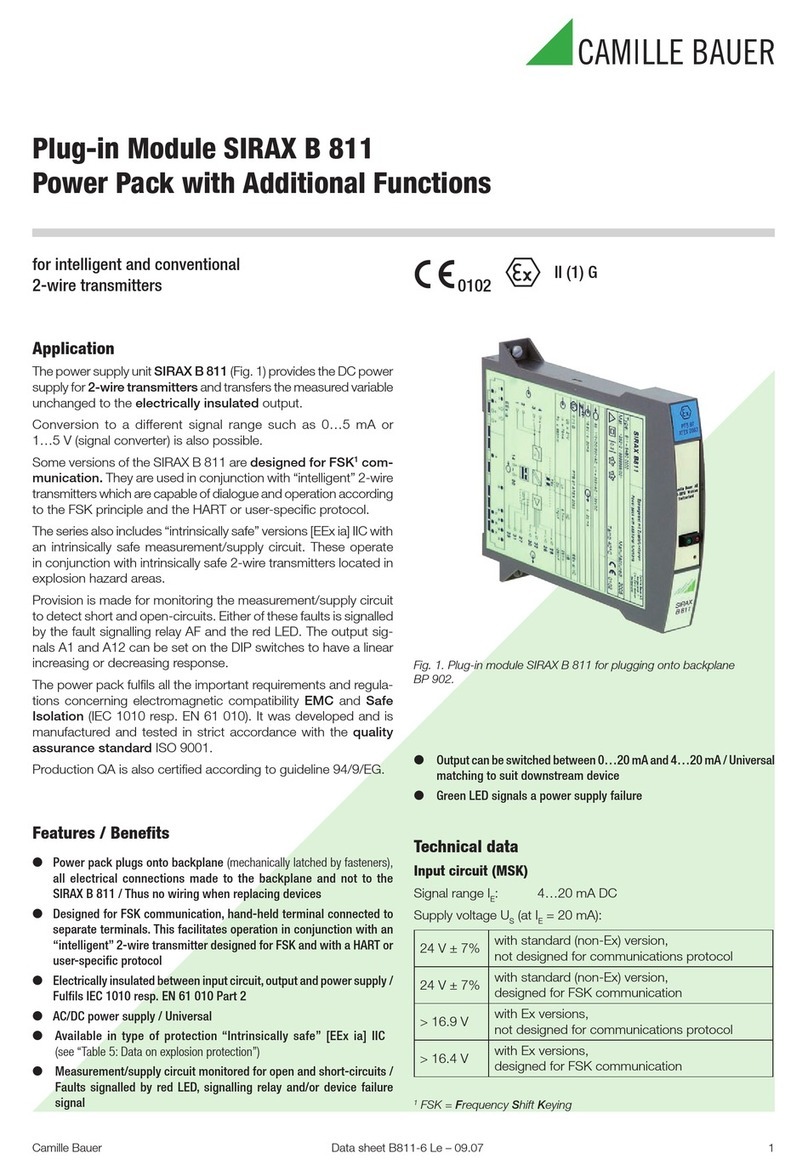 Camille Bauer SIRAX B 811 User manual