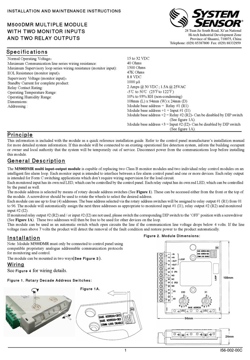 System Sensor M500DMR User manual