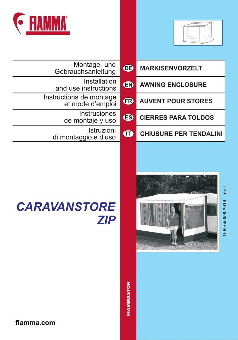 FIAMA CARAVANSTORE Zip Installation and use instructions and warnings FIAMA CARAVANSTORE Zip Installation and use instructions and warnings