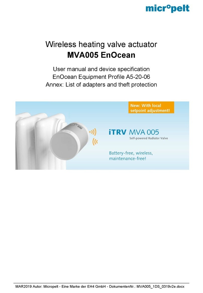 Micropelt iTRV MVA 005 User manual and device specification