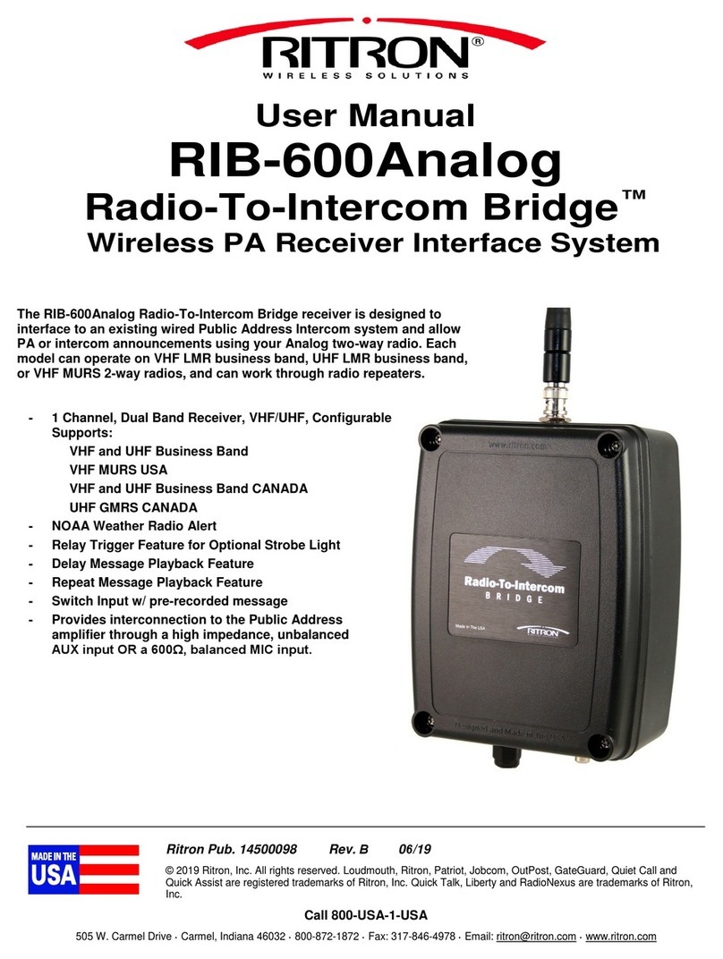 Ritron Radio-To-Intercom Bridge RIB-600Analog user manual