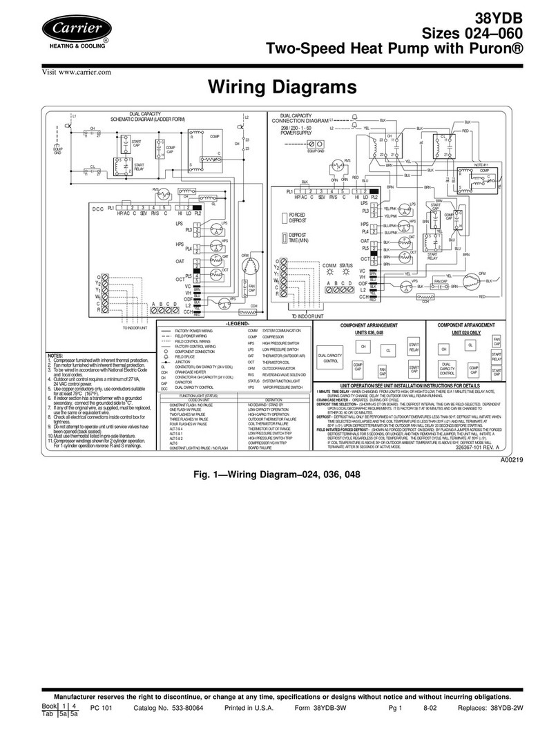 Carrier WeatherMaker 38YDB Wiring diagram