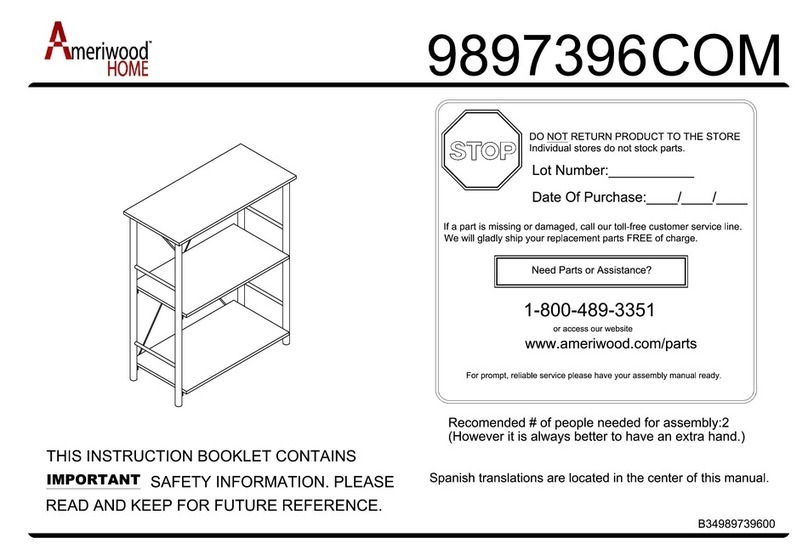 Ameriwood HOME 9897396COM Assembly manual Ameriwood HOME 9897396COM Assembly manual