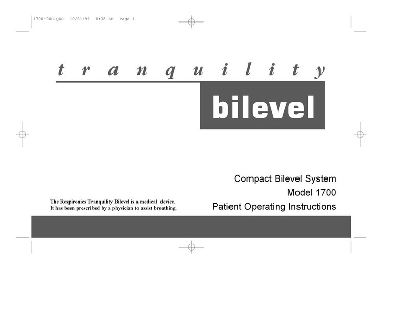 Respironics Tranquility Bilevel 1700 User manual Respironics Tranquility Bilevel 1700 User manual
