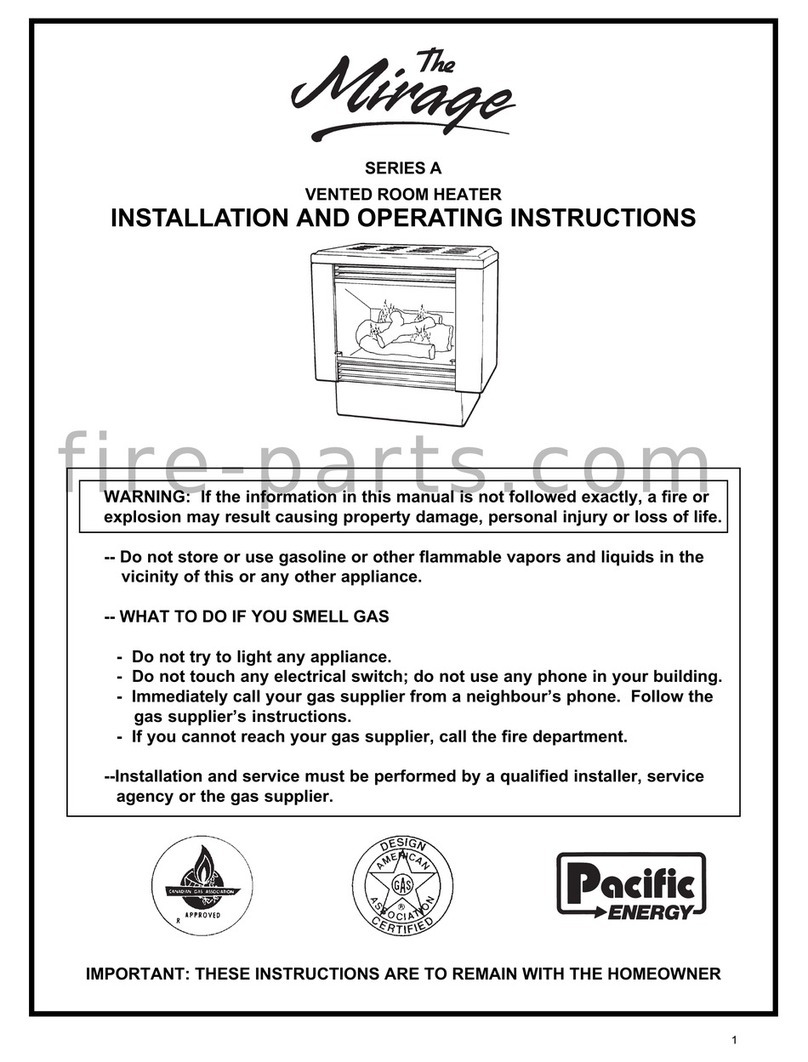Pacific energy The Mirage A Series Installation and operating instructions Pacific energy The Mirage A Series Installation and operating instructions