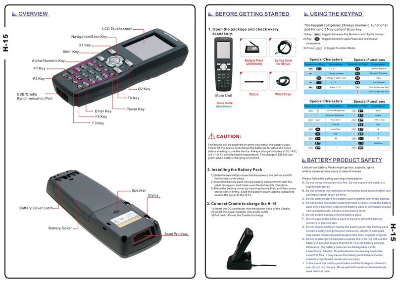 Opticon H15 User manual Opticon H15 User manual