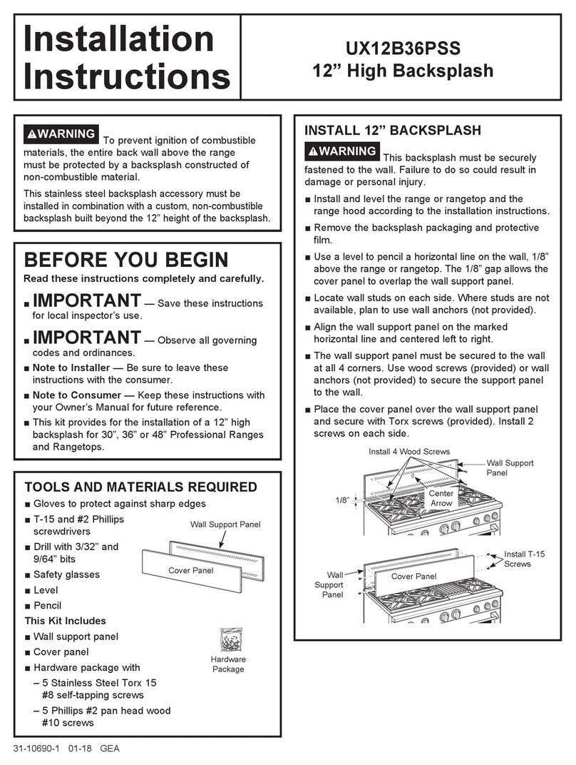 GE UX12B36PSS installation instructions
