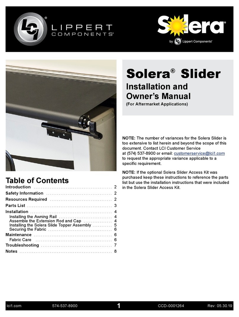 Lippert Components Solera Slide Topper Installation instructions Lippert Components Solera Slide Topper Installation instructions