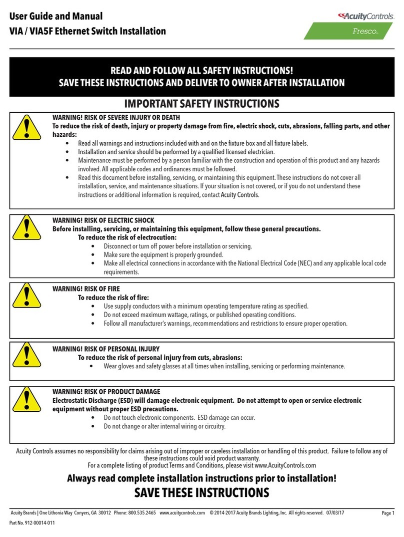 Acuity Controls Fresco VIA User guide and manual