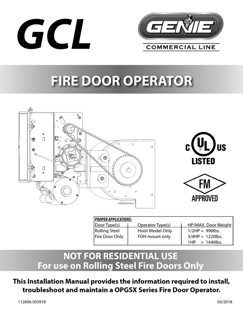 Genie GCL OPGSX Series installation manual