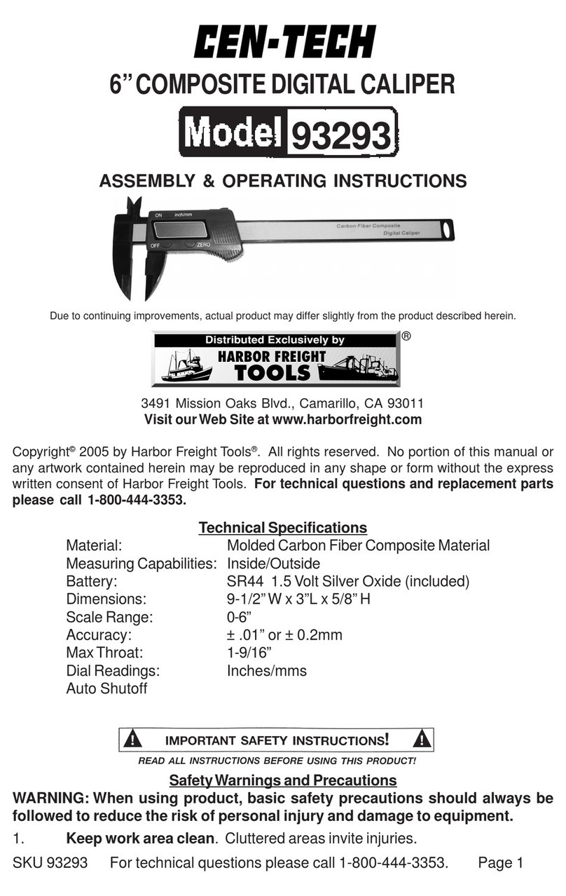 Harbor Freight Tools CEN-TECH 93293 Assembly & operating instructions
