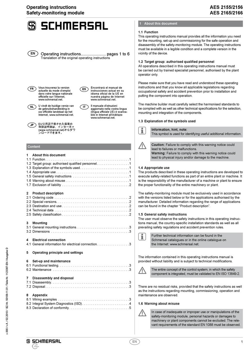 schmersal AES 2156 operating instructions
