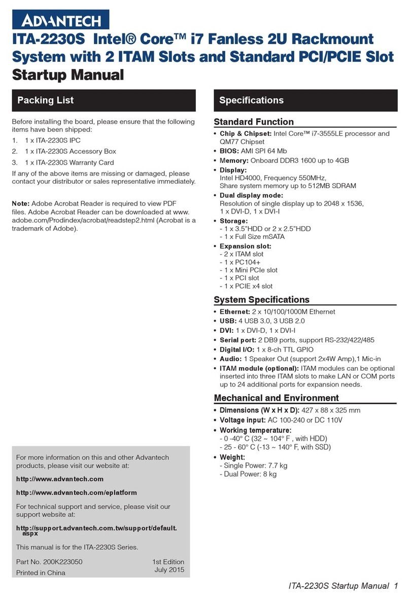 Advantech ITA-2230S Installation and operation manual Advantech ITA-2230S Installation and operation manual
