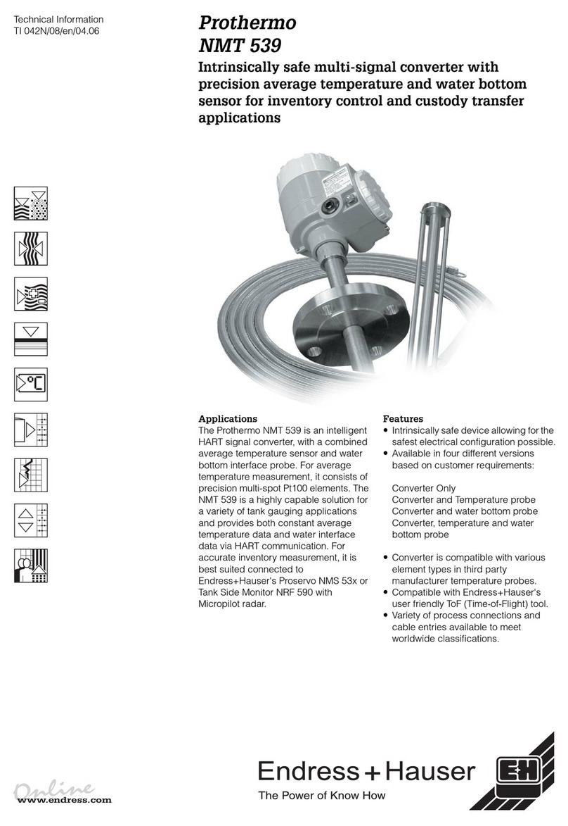 Endress+Hauser Prothermo NMT 539 Manual