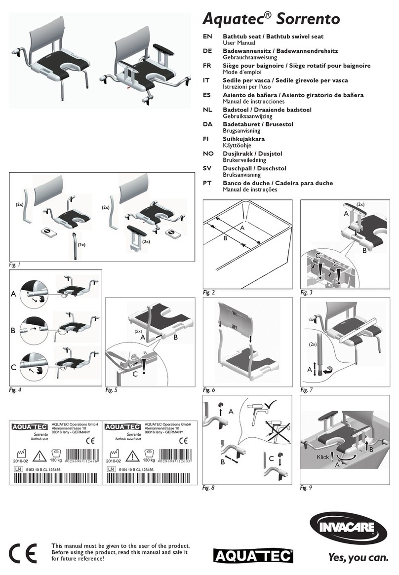Invacare Aquatec Sorrento User manual