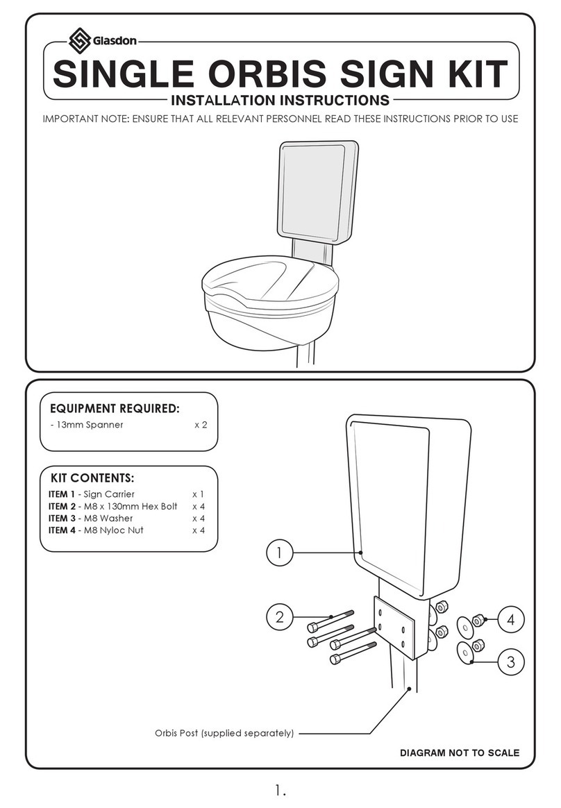 Glasdon Single Orbis Sign Kit User manual