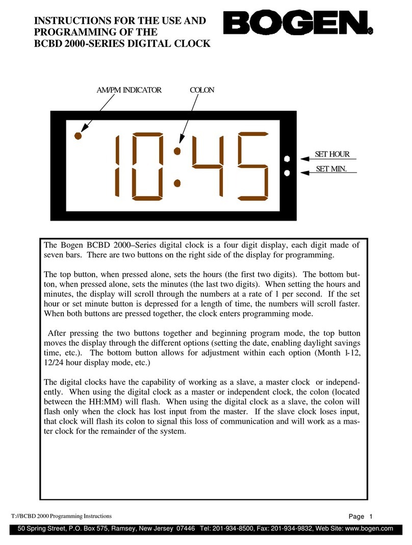 Bogen BCBD 2000-SERIES User manual