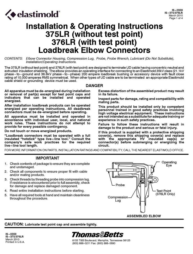 Thomas&Betts elastimold 375LR Installation & operating instructions