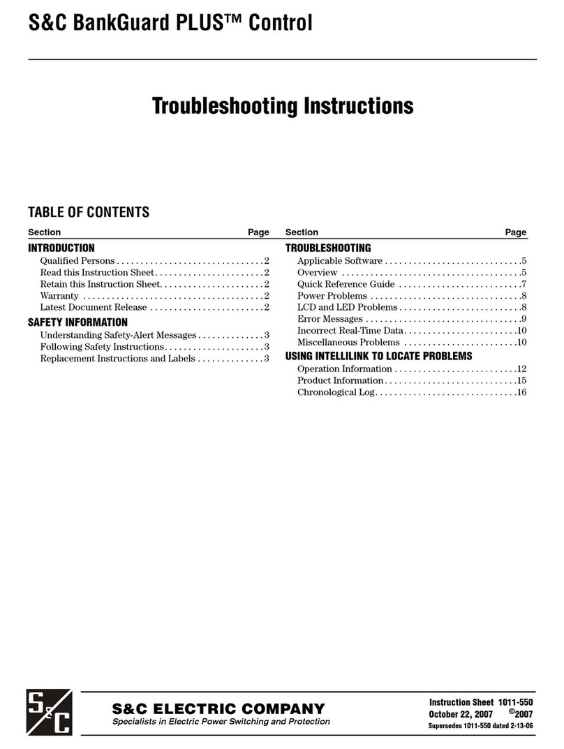 S&C BankGuard PLUS Troubleshooting instructions