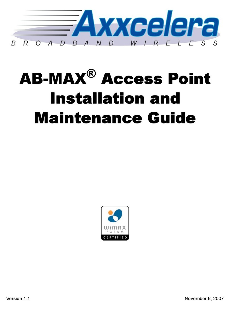 Axxcelera Broadband Wireless AB-MAX Installation and maintenance guide Axxcelera Broadband Wireless AB-MAX Installation and maintenance guide