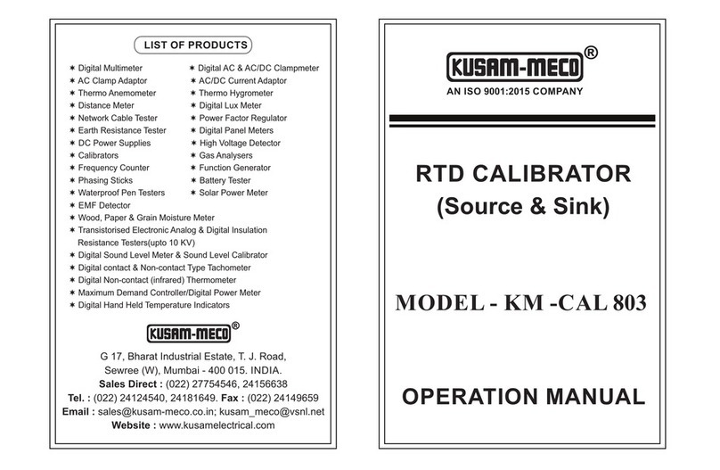 Kusam-meco KM -CAL 803 Operation manual