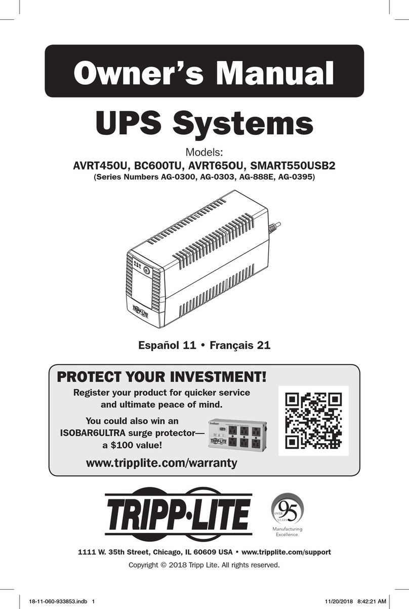 Tripp Lite AVRT450U owner's manual