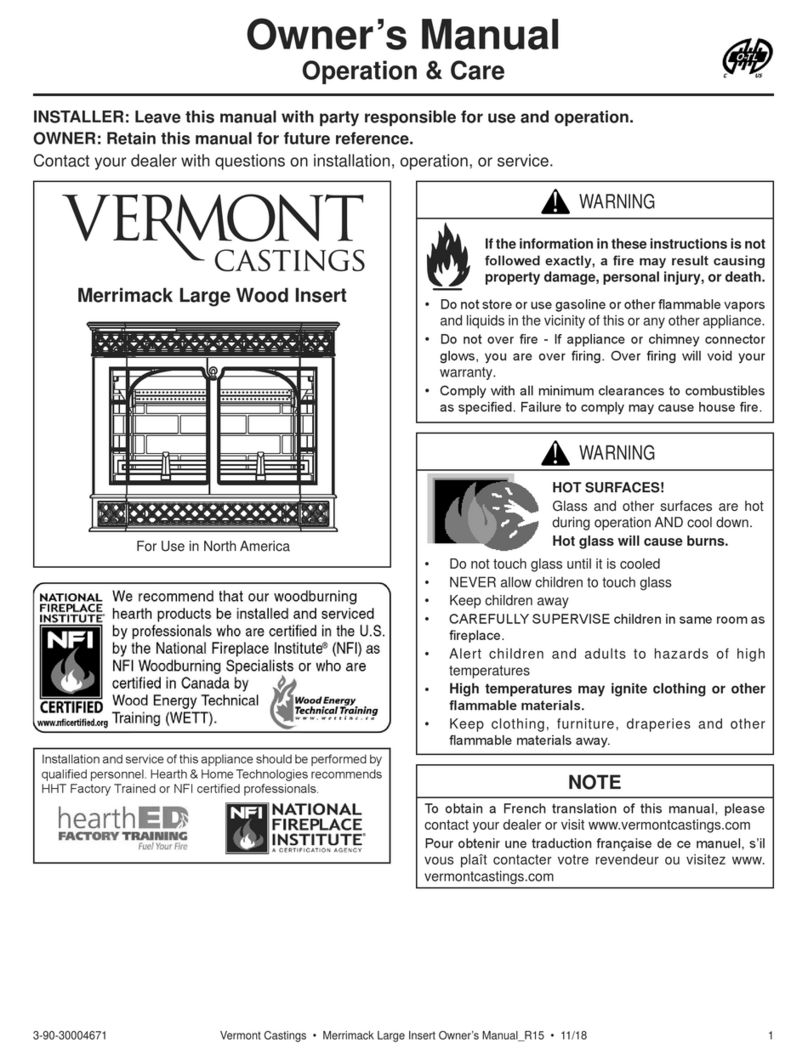 Vermont Castings Merrimack Large Wood Insert owner's manual Vermont Castings Merrimack Large Wood Insert owner's manual