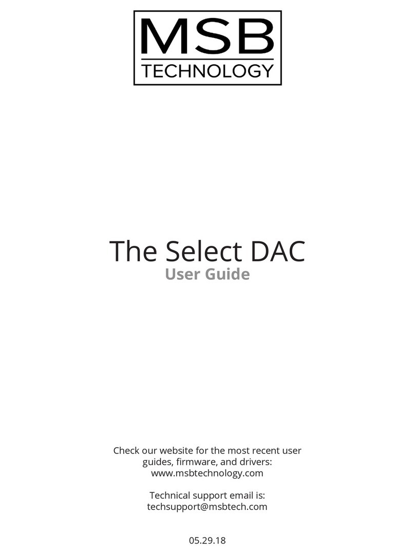 MSB Technology The Select DAC User manual
