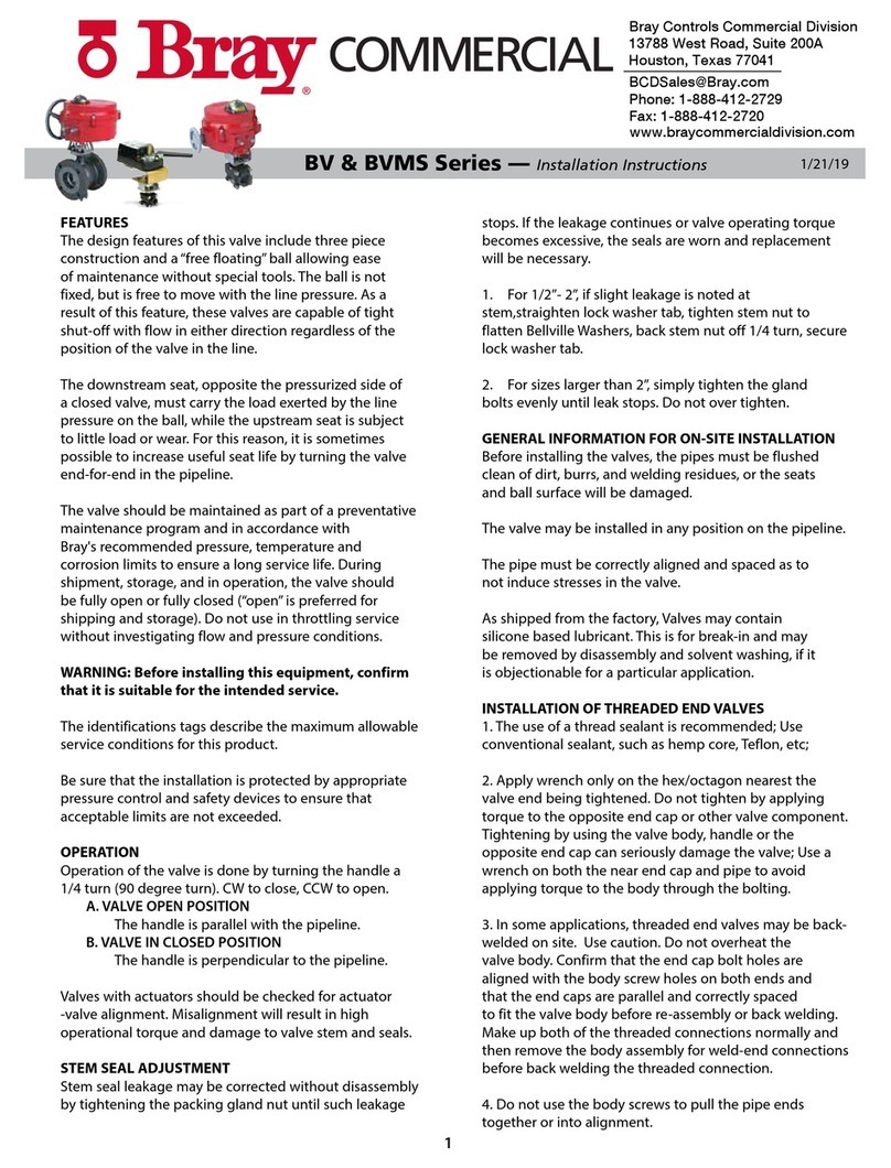 Bray Controls BV Series installation instructions
