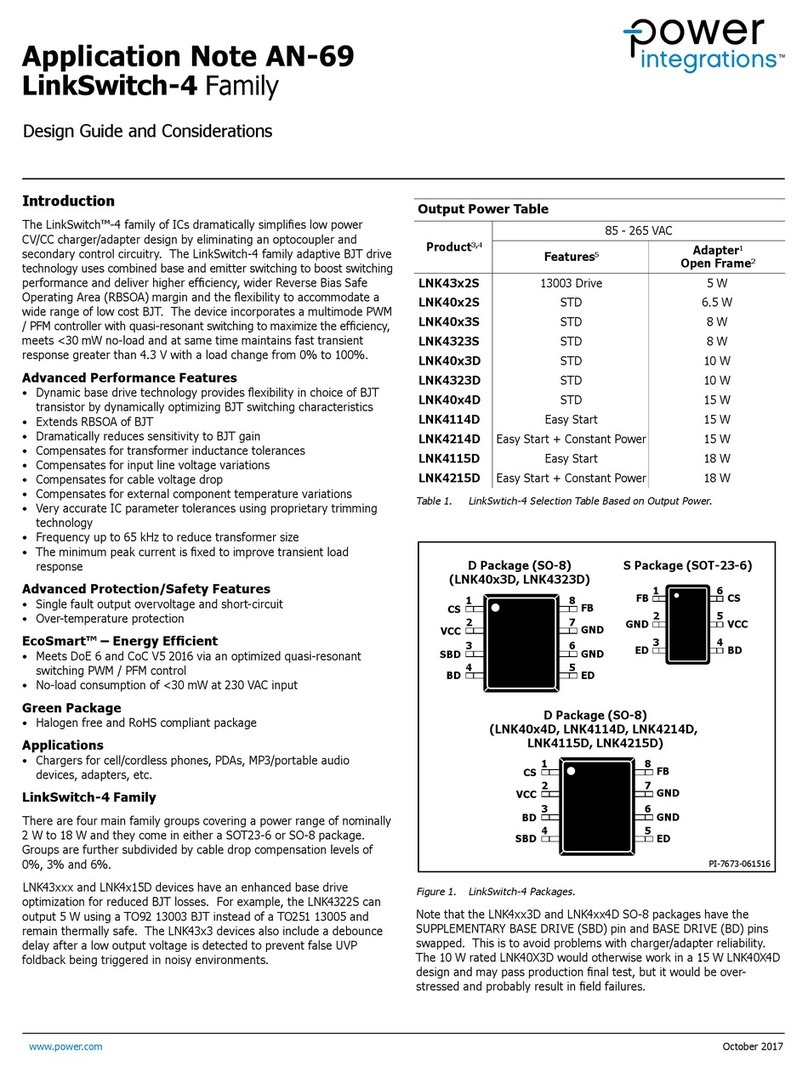 Power integrations LinkSwitch-4 LNK4*15D Series Application note
