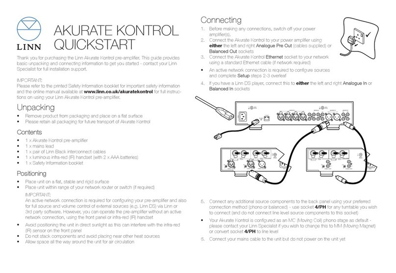 Linn Akurate Kontrol User manual Linn Akurate Kontrol User manual